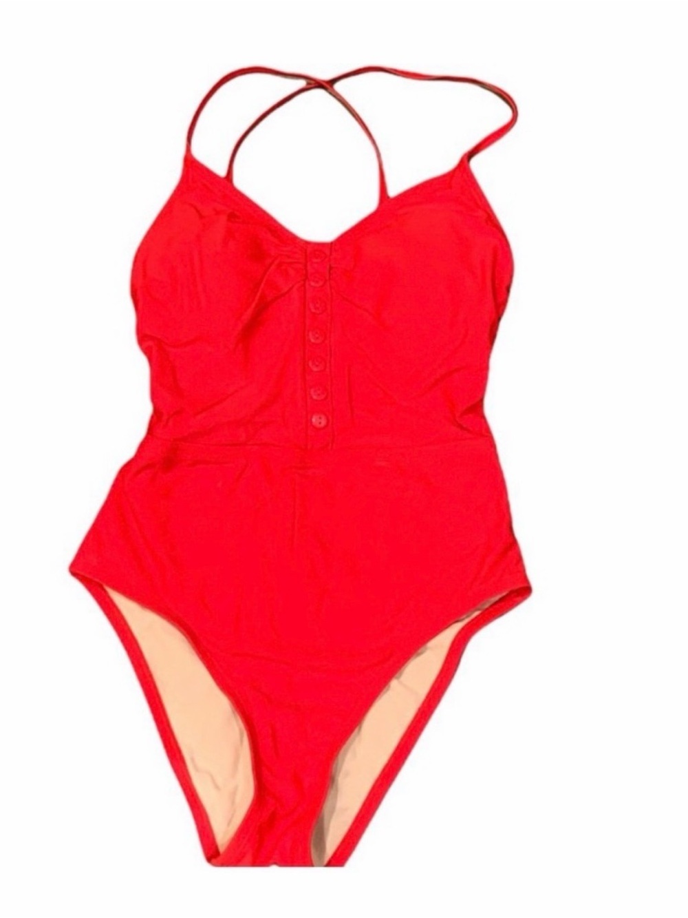 NEW! Kona Sol Red One-Piece Swimsuit with Crisscross Straps size medium